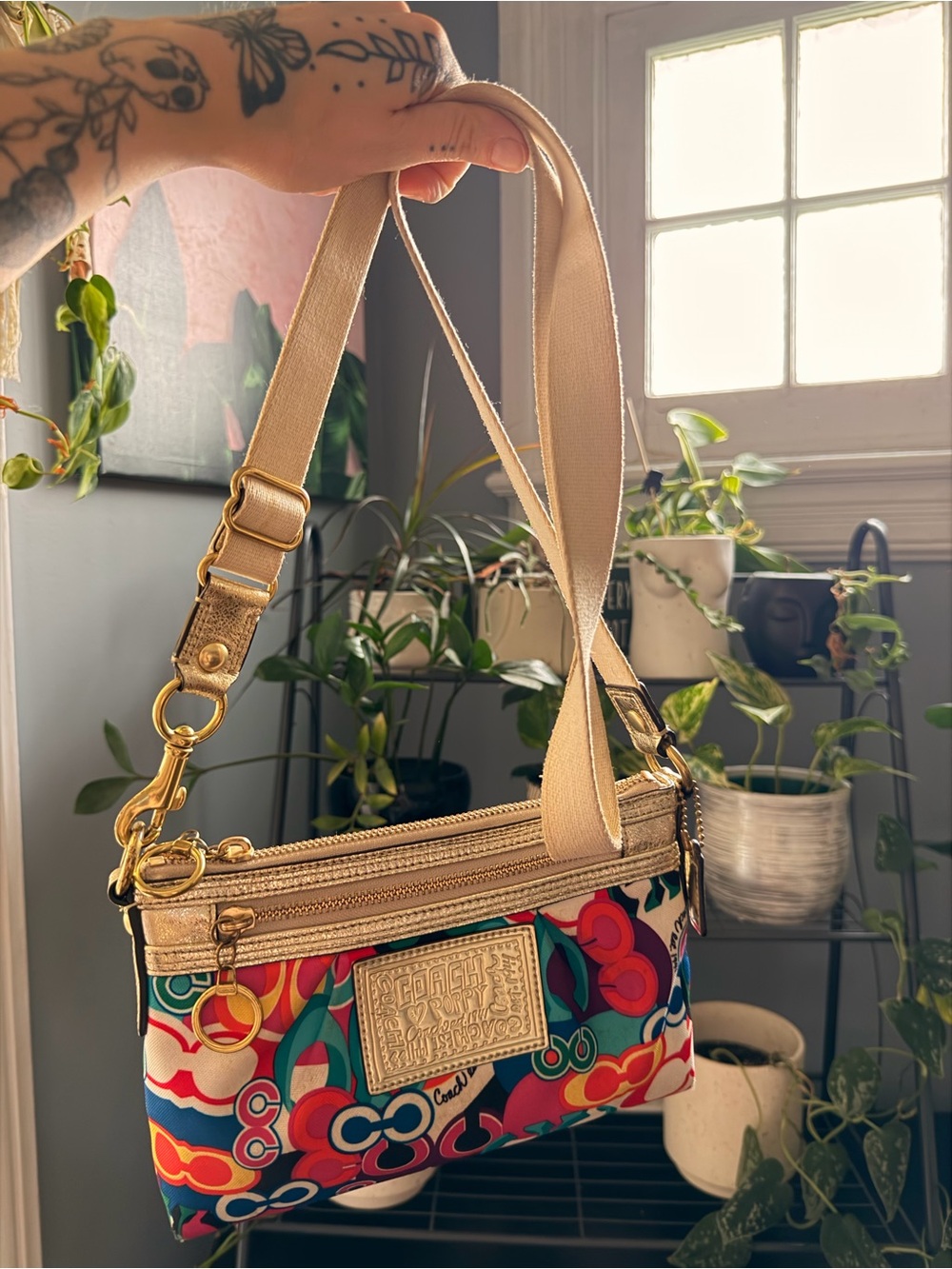 Coach Poppy "Pop C" Glam Graffiti crossbody bag
